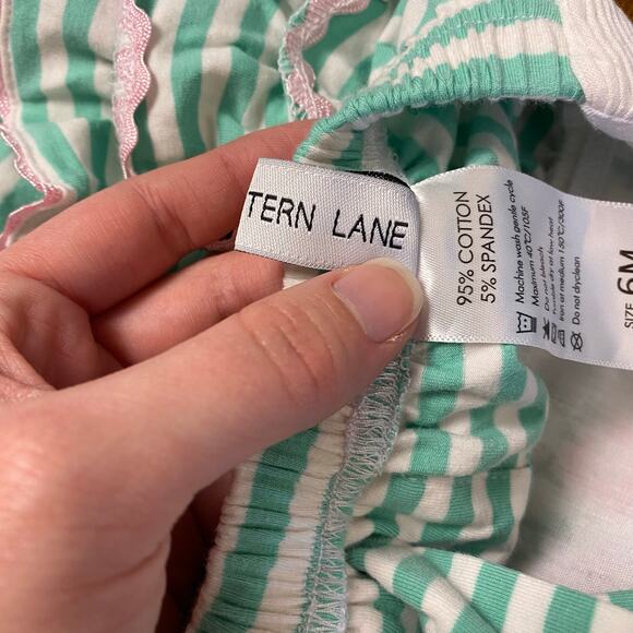 Seven Lantern Lane Babies Floral Striped Bubble Size 6M Pink Green‎ - Picture 3 of 7